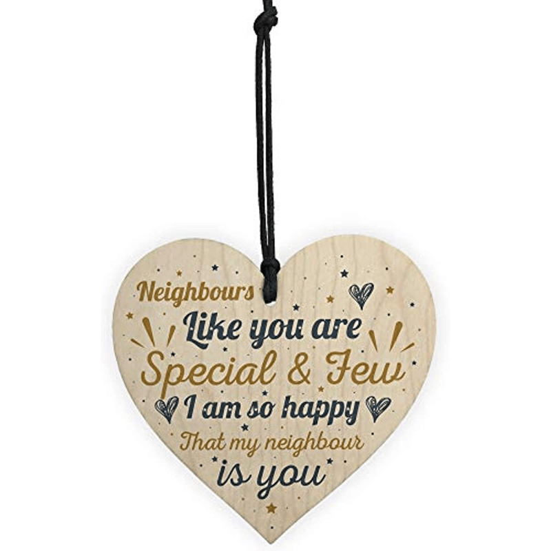 To My Neighbor Wood Plaque, Thank You for Being Great Neighbors, Plaque  with Wooden Stand, Meaningful Wood Sign Plaque Gift, Neighbor Friend  Gifts-We