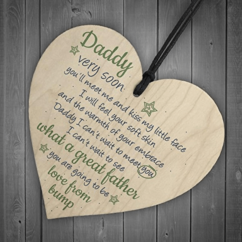 Wooden Heart Daddy To Be Baby Son Daughter Card