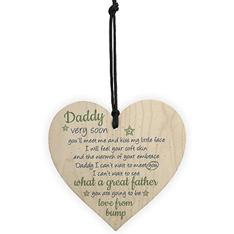 Wooden Heart Daddy To Be Baby Son Daughter Card