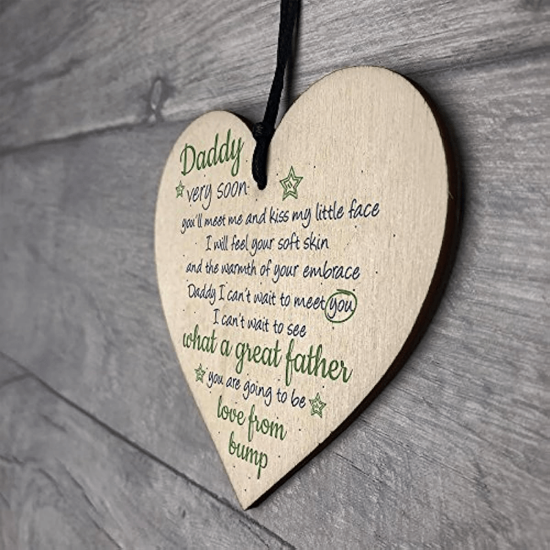 Wooden Heart Daddy To Be Baby Son Daughter Card