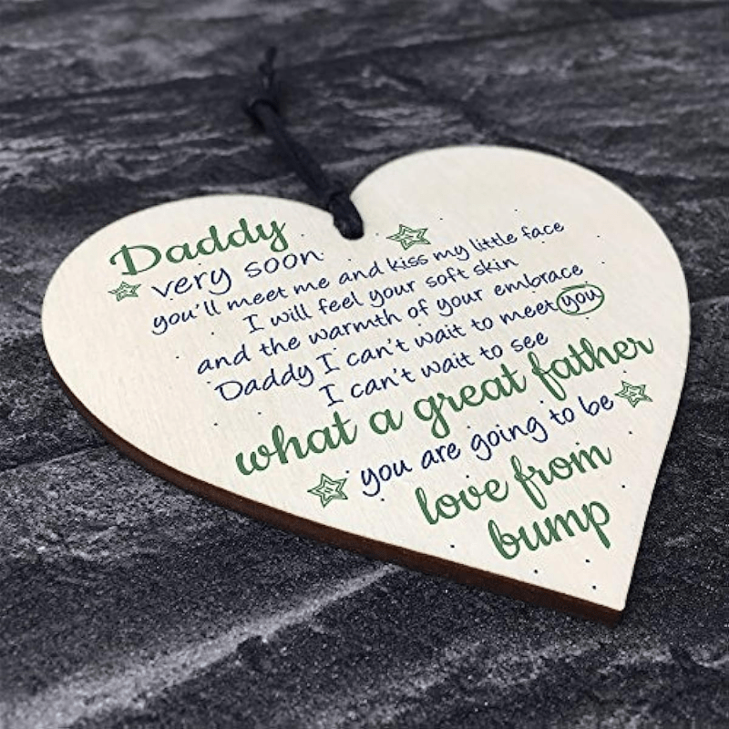 Wooden Heart Daddy To Be Baby Son Daughter Card