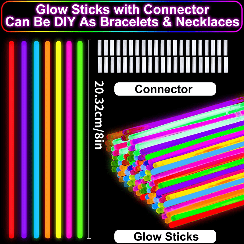 100/50 Glow Sticks Bulk July 4th Party Favors Glow In The - Temu