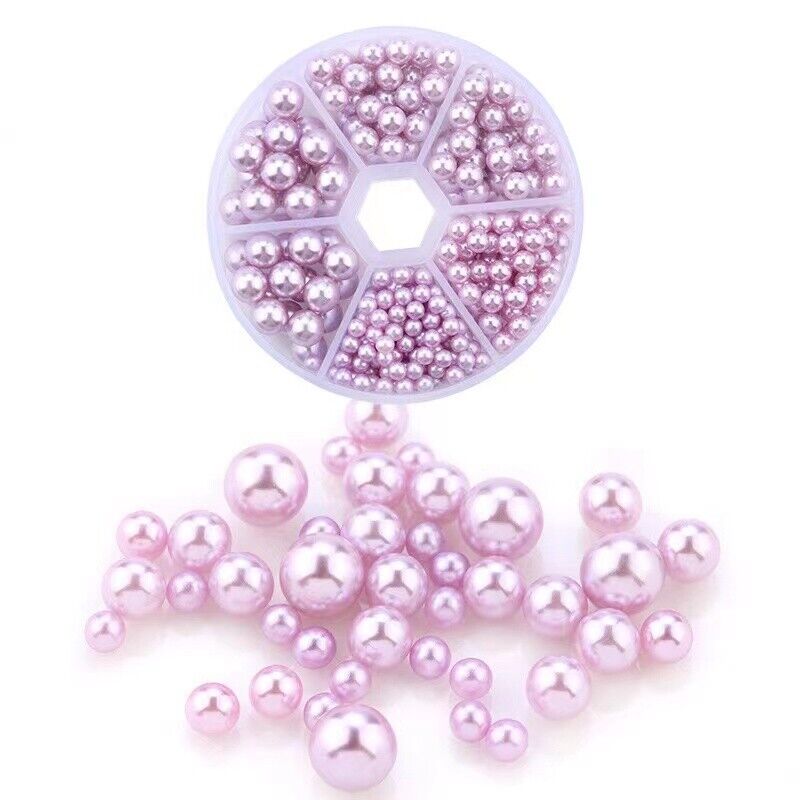 1,000 White Acrylic Imitation Pearl Beads 6mm Craft Pearls 1mm Hole