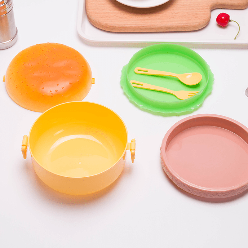 Kids' Double Tier Bento Box Set with Tableware