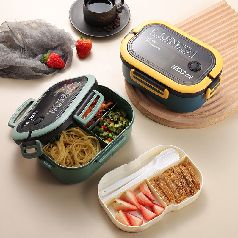 UHAPEER 2 Tier boîtes Bento avec sac à lunch & Couverts, avec compartiments  réglables pour adultes et enfants, portable étanche pour le travail et  l'école : : Cuisine et Maison