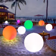 1pc 40cm led glowing beach ball light remote control 16colors waterproof inflatable floating pool light yard lawn party lamp outdoor garden pond birth bath pool day night decoration garden decoration water cycling details 1