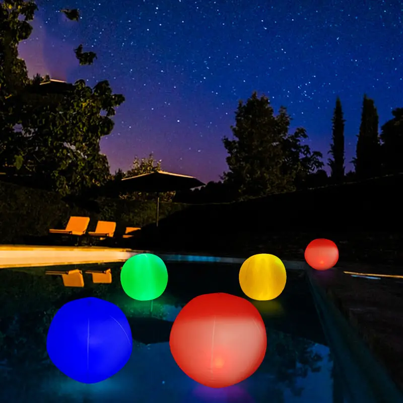 1pc 40cm led glowing beach ball light remote control 16colors waterproof inflatable floating pool light yard lawn party lamp outdoor garden pond birth bath pool day night decoration garden decoration water cycling details 4