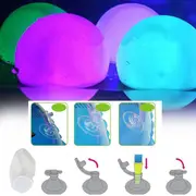 1pc 40cm led glowing beach ball light remote control 16colors waterproof inflatable floating pool light yard lawn party lamp outdoor garden pond birth bath pool day night decoration garden decoration water cycling details 7