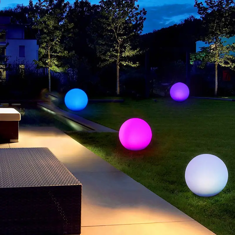1pc 40cm led glowing beach ball light remote control 16colors waterproof inflatable floating pool light yard lawn party lamp outdoor garden pond birth bath pool day night decoration garden decoration water cycling details 9