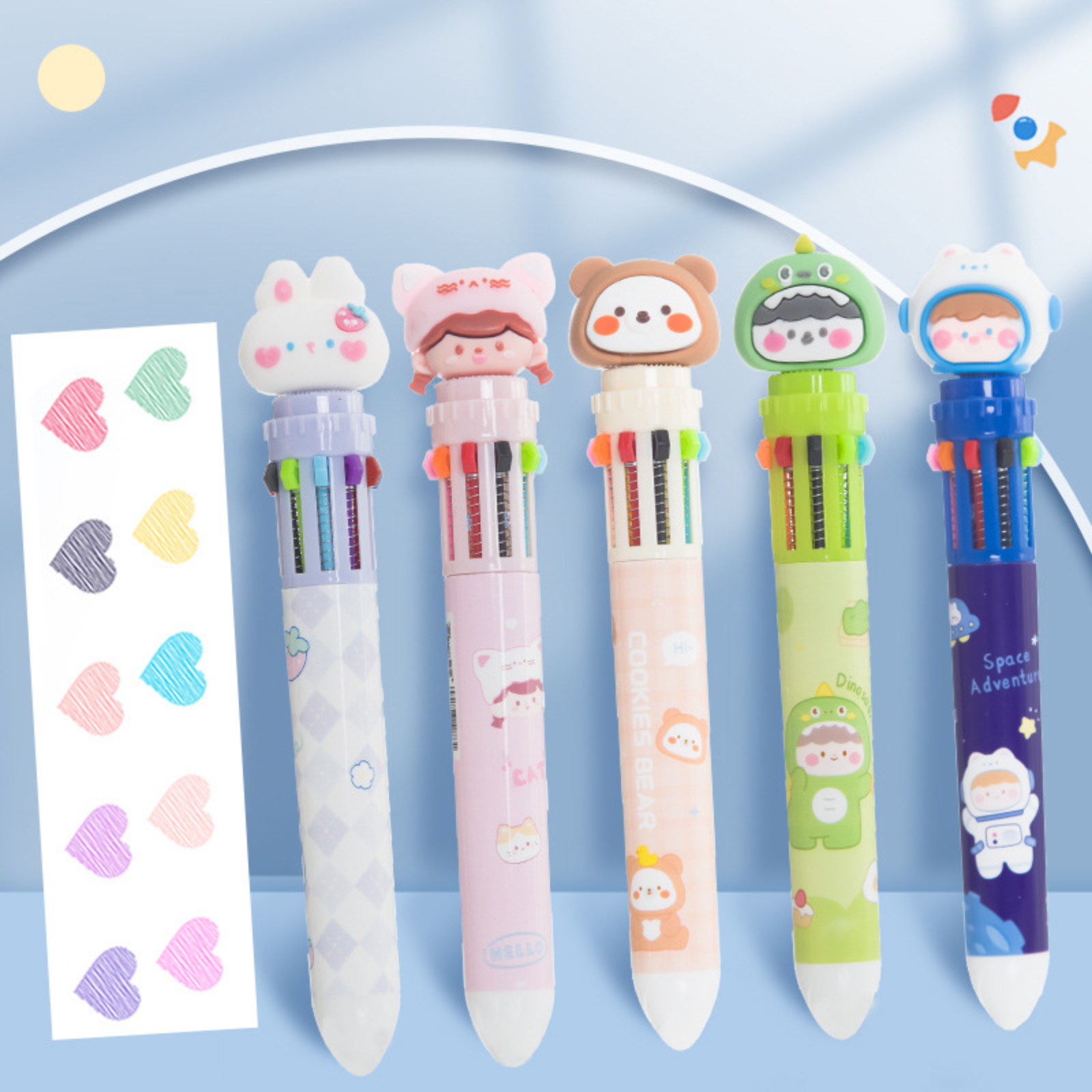 1pc 10colors Cute Bear Ballpoint Pen, Multi-color Ballpoint Pen, Writing Pen,  Funny Cute Animal Penpen, Student Supplies, -  Norway