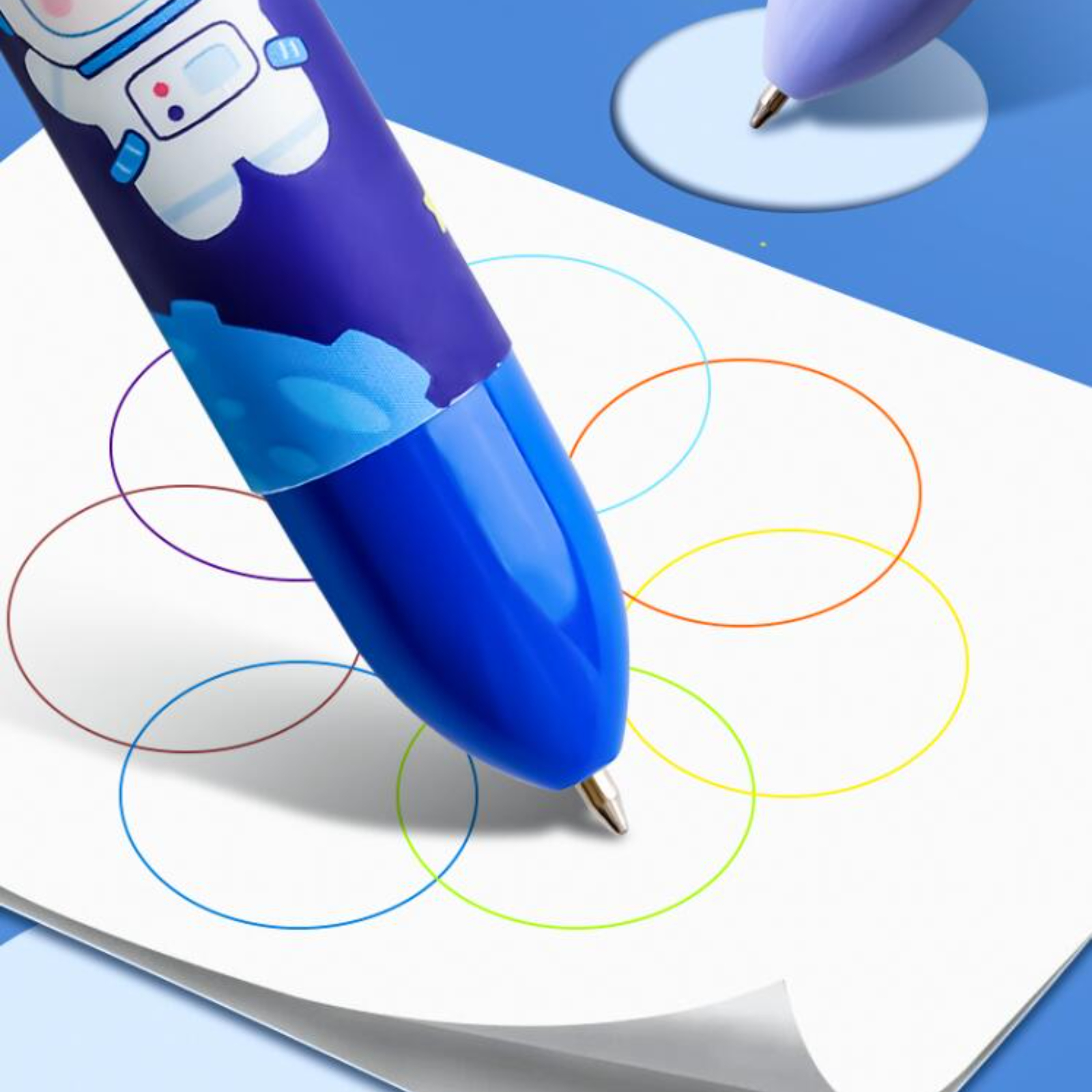 Girlish Cartoon Flash Drilling Cat Colorful Sugar Ballpoint Pen with  Multi-colored Pen Push Type School