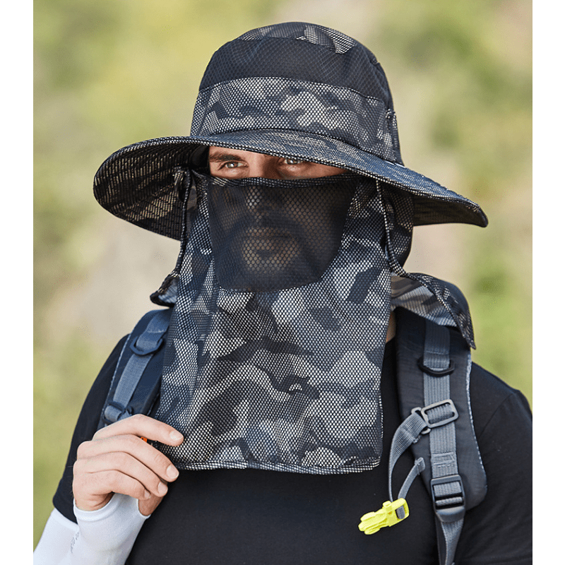 1 Sombrero Pesca Malla Transpirable Hombre Protección Uv Ala Ancha
