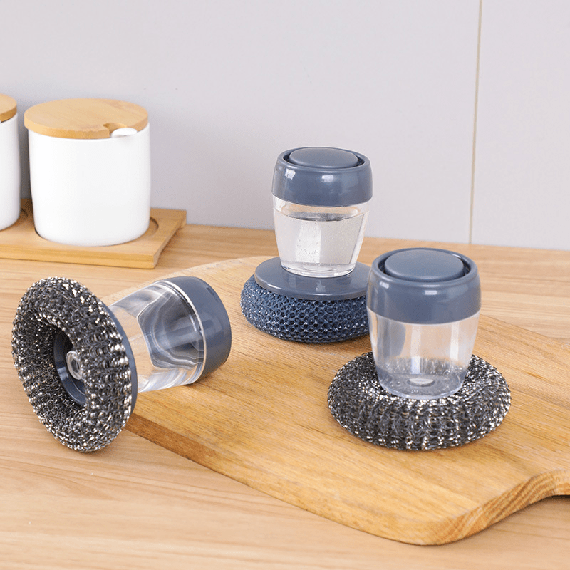 1pc Gray Multifunctional Automatic Liquid Adding Cleaning Brush, Kitchen  Stove Press Brush, Pot Cleaning And Wall Cleaning Brush