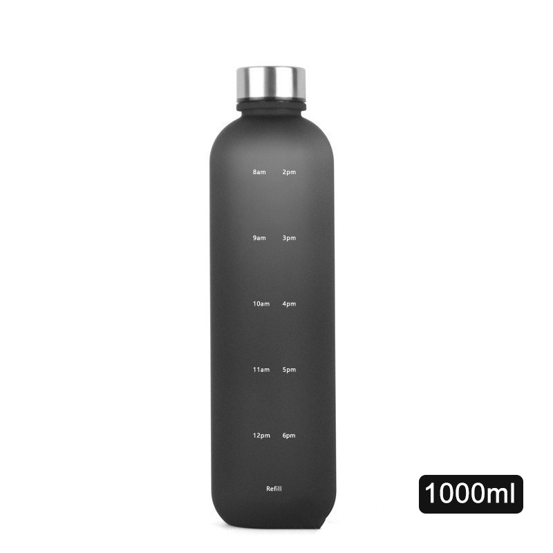 Portable Outdoor Sports Gradient Frosted Large Capacity Water Jugs Drinking Cup  Water Bottle Travel Kettle WHITE 