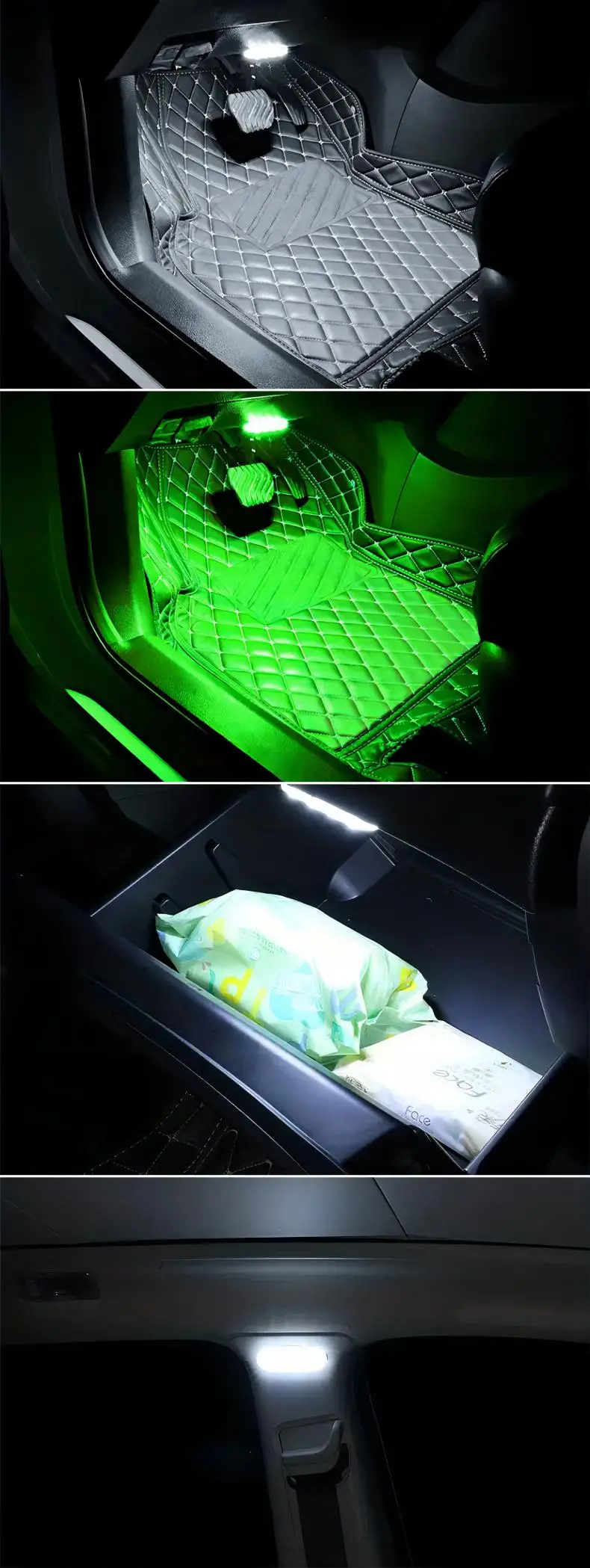 Teguangmei Luci per Tettuccio Auto LED Plafoniera per Auto Senza Fili USB  Ricaricabile Interruttore A Pulsante Con Magnete Generale per Interni Auto