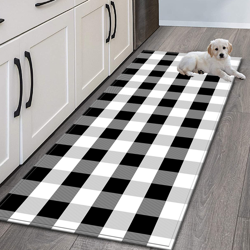 Buffalo Check Anti Fatigue Kitchen Rugs, Plaid Absorbent Non Slip Cushioned  Rugs, Stain Resistant Waterproof Long Strip Floor Mat, Comfort Standing Mats,  Living Room Bedroom Bathroom Kitchen Sink Laundry Office Area Rugs