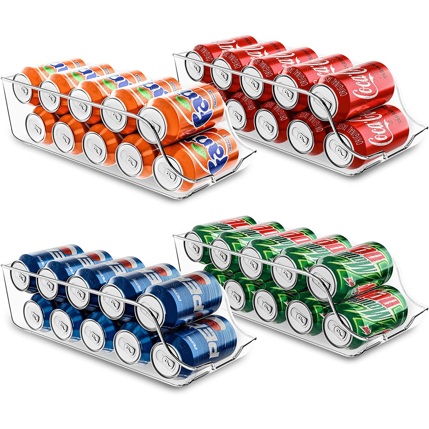 2 Pack Can Rack Stackable Pantry Organizer Kitchen Beer Soda Coke Storage  Holder