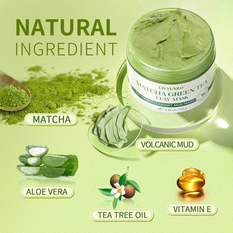 Green Tea Matcha Mud Mask Deep Cleansing Moisturizing and Hydrating Mask