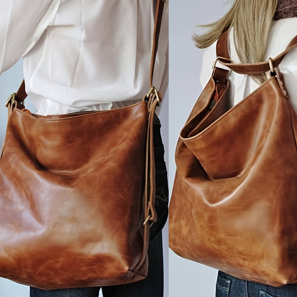 Vintage Crossbody Bag For Women, Large Capacity Hobo Bag, Fashion Faux Leather  Shoulder Bag - Temu