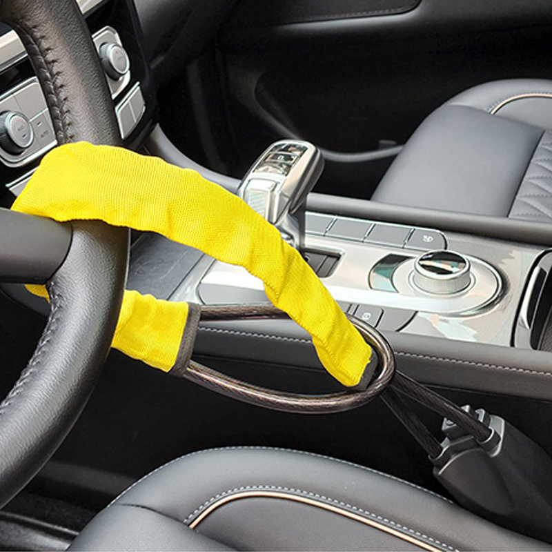 Steering Wheel Lock Seat Belt Lock- Anti-Theft Security Device For Car  Theft Prevention - Universal Fit For Most Cars Truck- Wire Cable Lock With  Keys