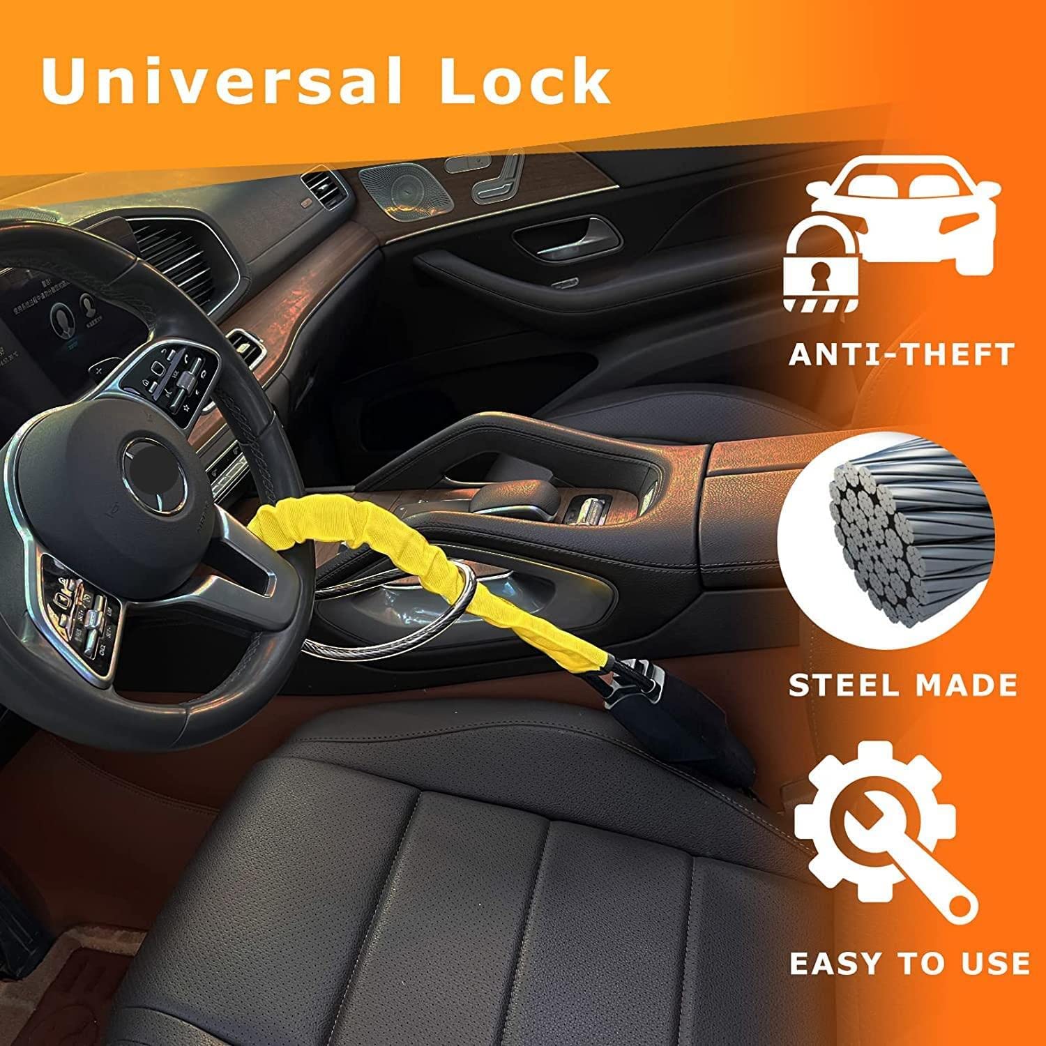 Car Steering Wheel Lock Adjustable Car Anti theft Lock Seat - Temu