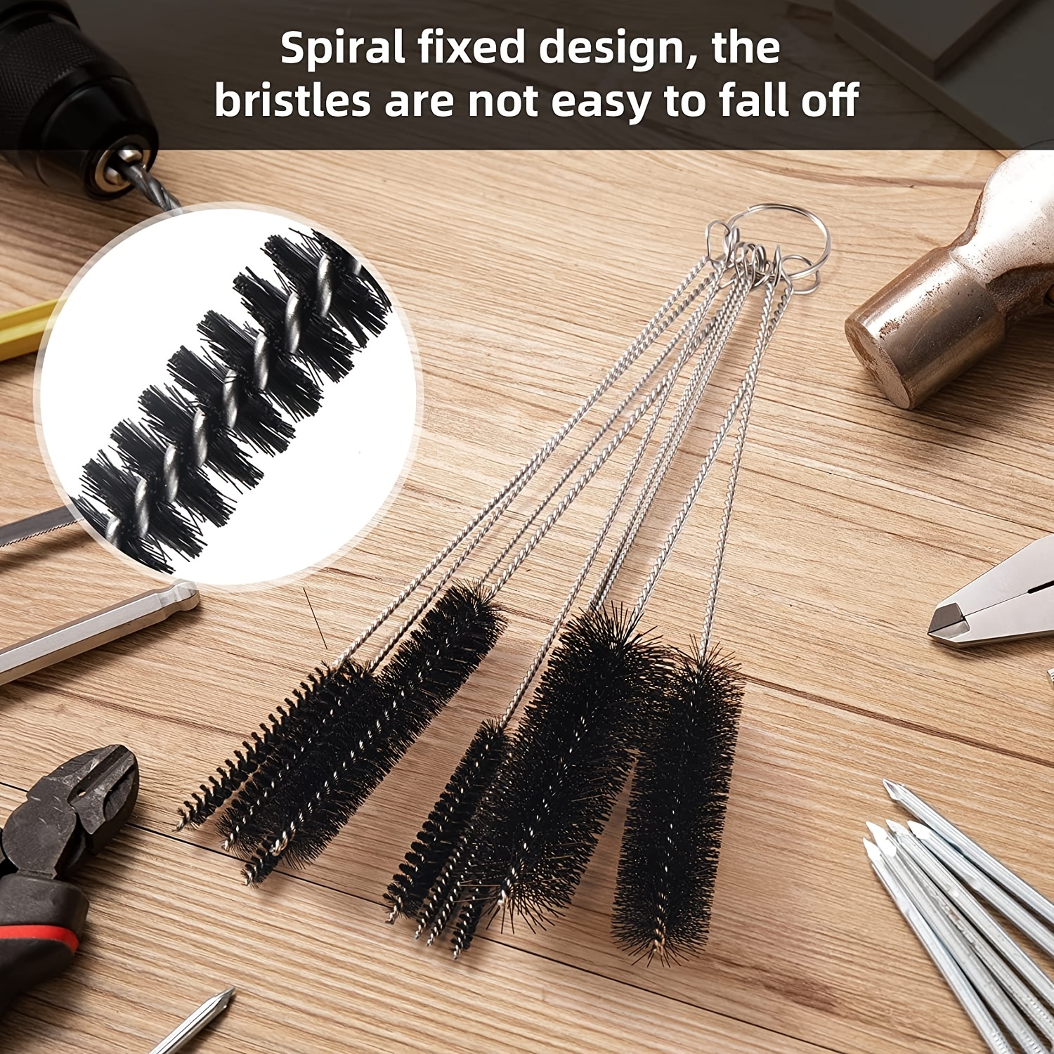 10pcs nylon tube brushes kit nylon