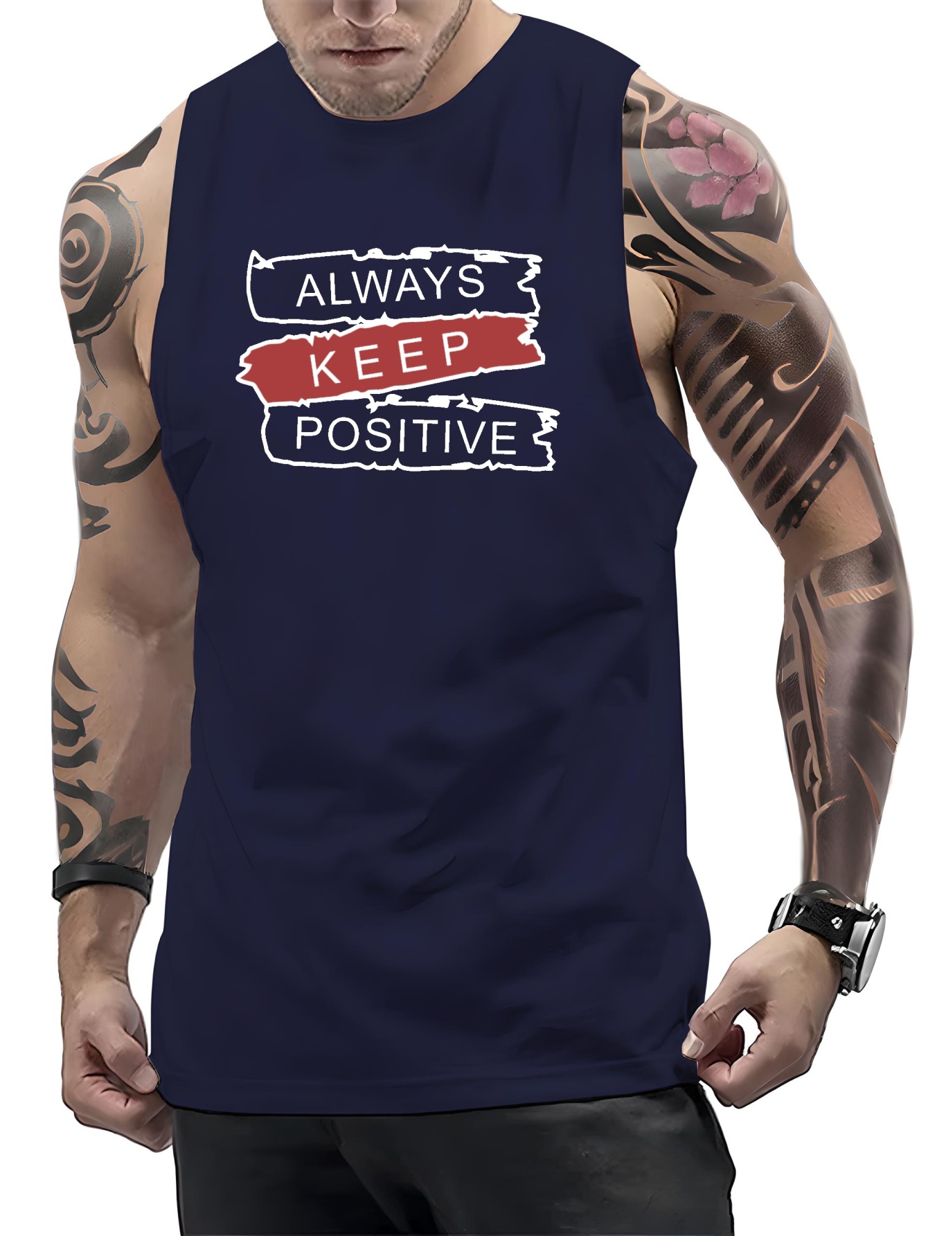 Camisetas Sin Mangas Estampado Entrenamiento 'keep Going' - Temu Chile