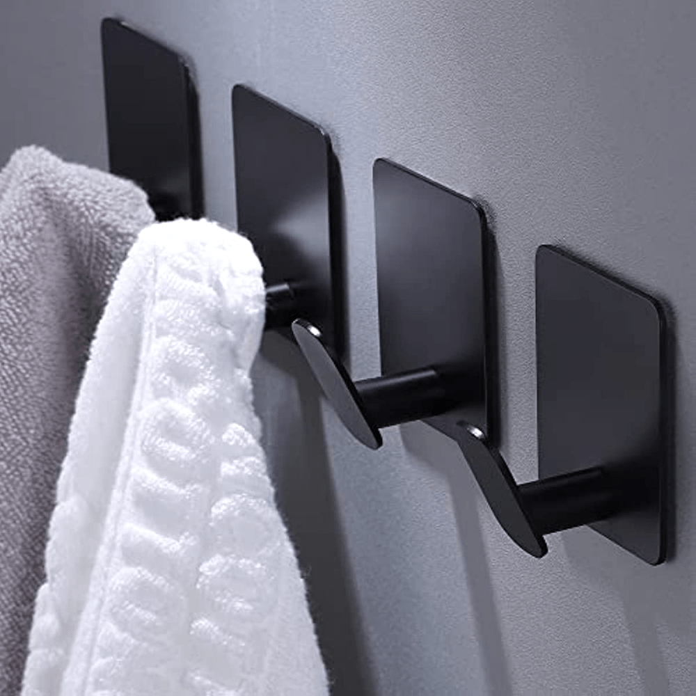 Modern Black Aluminium Wall Mounted Hooks Perfect Towels - Temu Canada