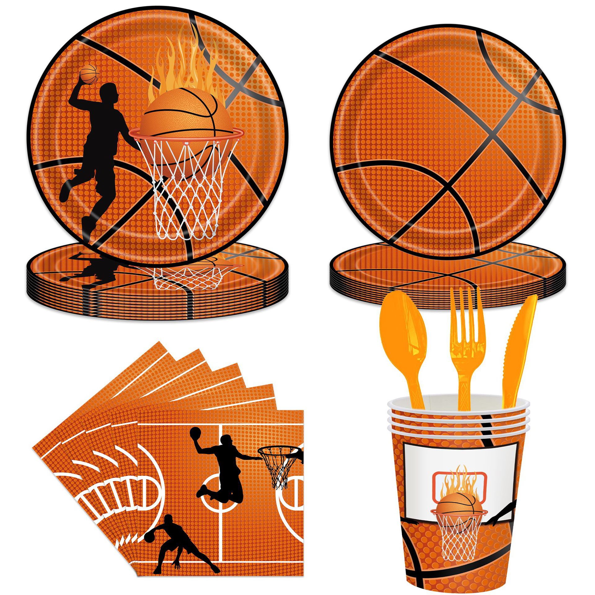 Basketball Sports Theme Birthday Party Tableware Set
