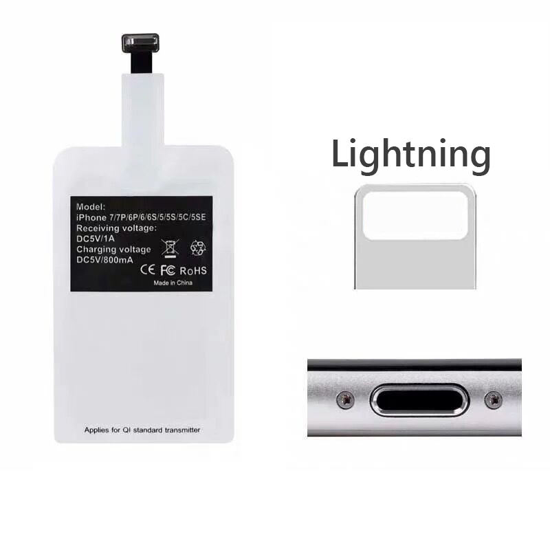 Receptor Adaptador Qi Carga Inalámbrica Lightning Iphone 5 5s 5c 6