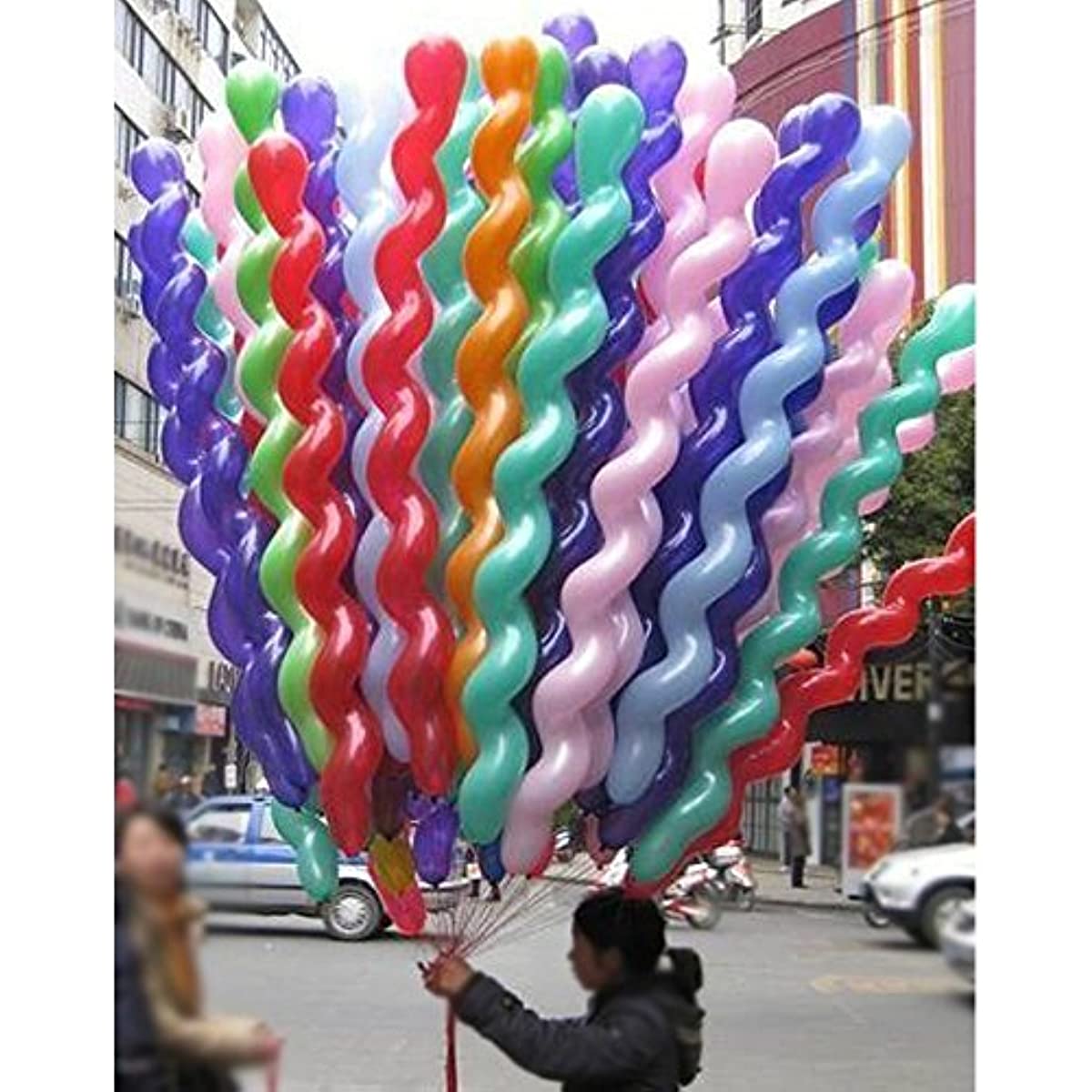 

25pcs/50pcs, Latex Spiral Balloons 40 Inch, Boys Girls Birthday Party Balloons, Birthday Party Decor Supplies, Festival Decor Supplies