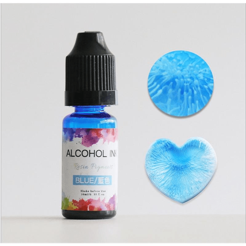 24 Bottle Colors Alcohol-Based Ink Diffusion Epoxy Resin Color Dye Pigment  For DIY Crafts Peacock Blue 