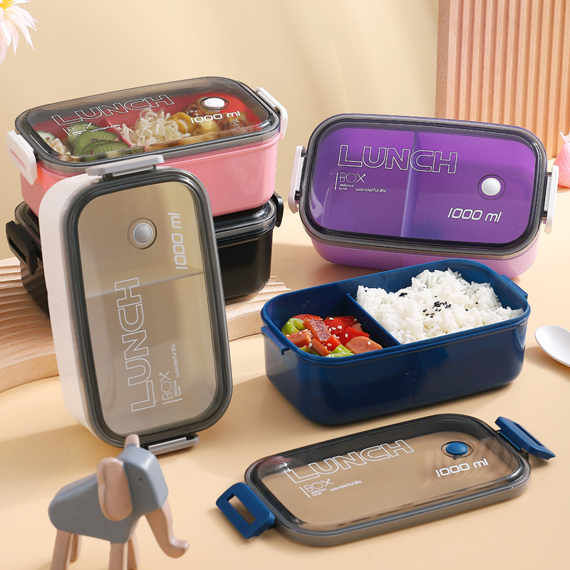 Microwave Safe 2-compartment Lunch Box For Students And Office