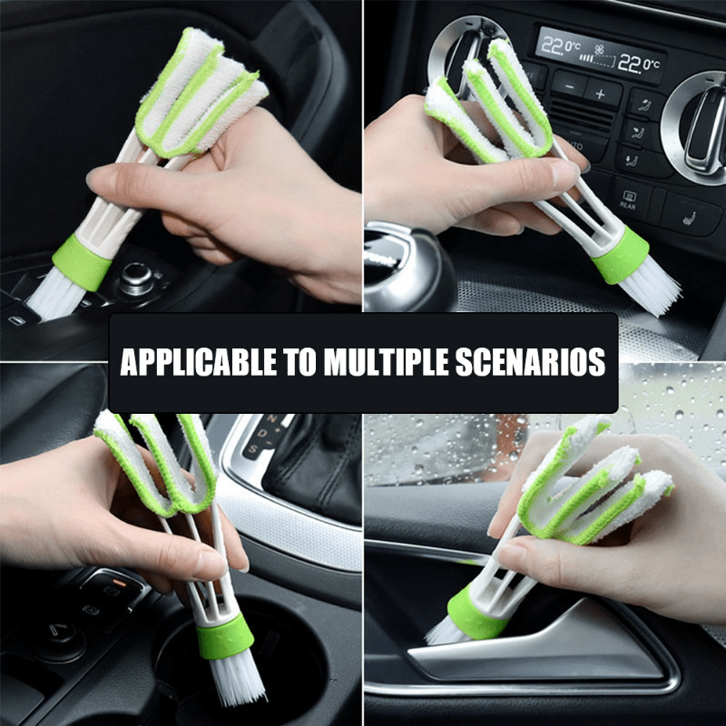 Car Vent Cleaning Brush Interior Brush Car Air Vent Cleaner Microfiber Mini  Cleaning Tool Double Head With Detachable Cover For - AliExpress