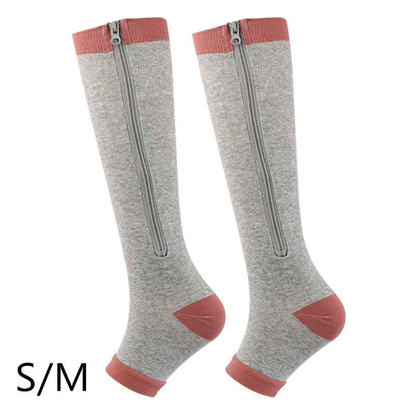 CASMON 2 Pairs Zipper Compression Socks for Women & Men,15-20 mmHg Closed  Toe Knee High Support Sock for Varicose Vein Edema : : Health &  Personal Care