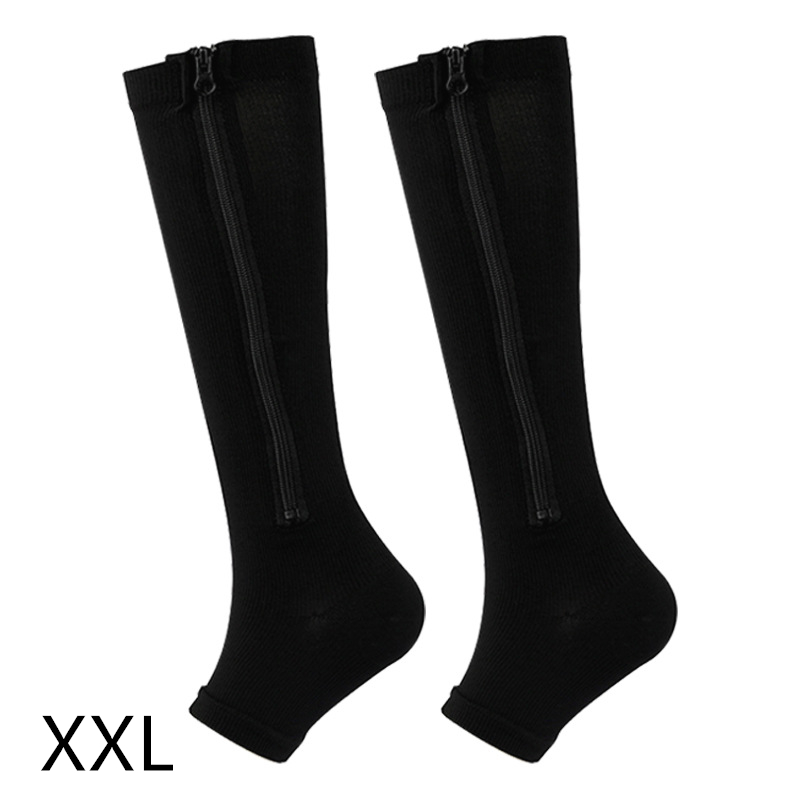 Toeless Compression Knee High Socks Side Zipper Men Women - Temu