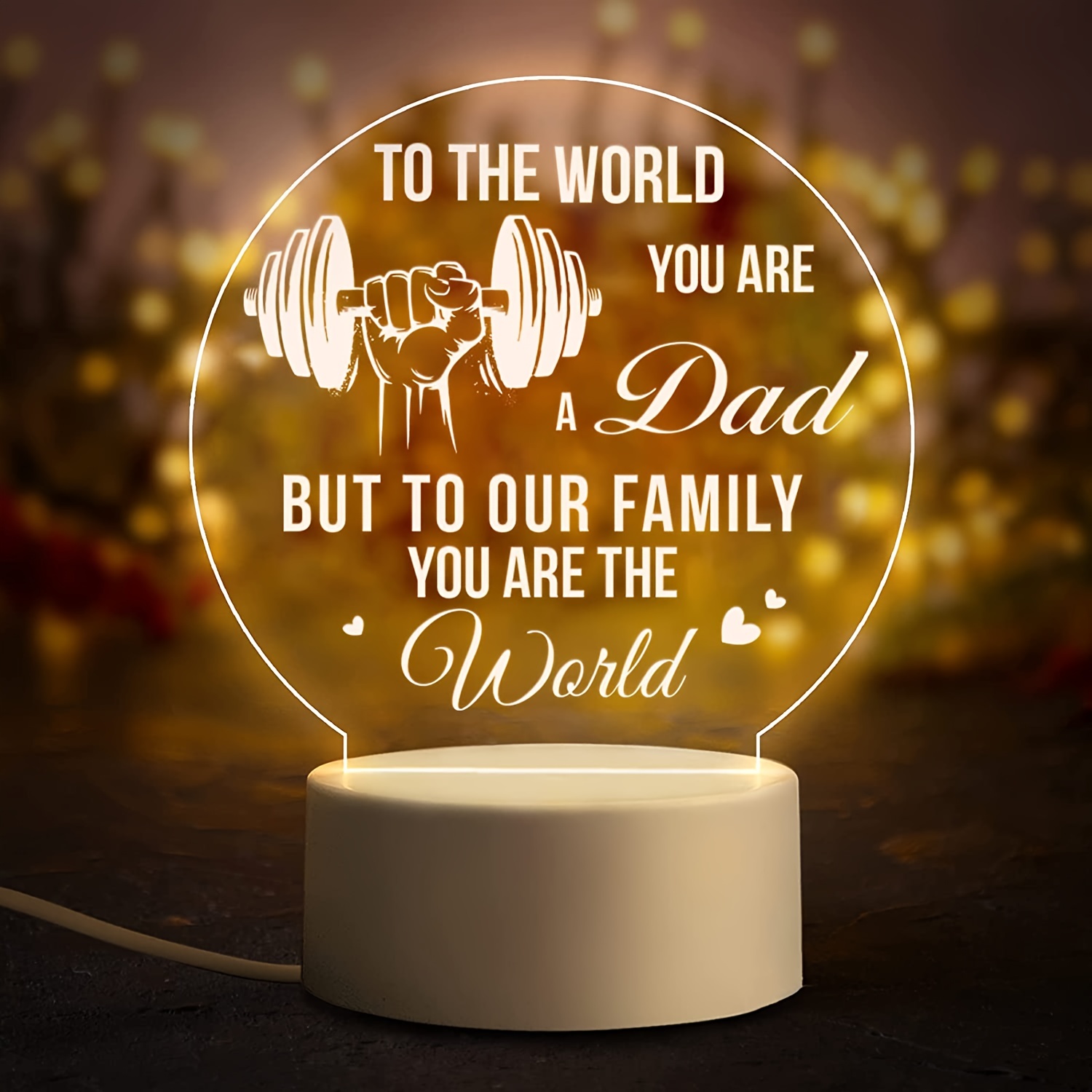 Birthday Gift Night Light For The Best Dad With Gratitude - Temu