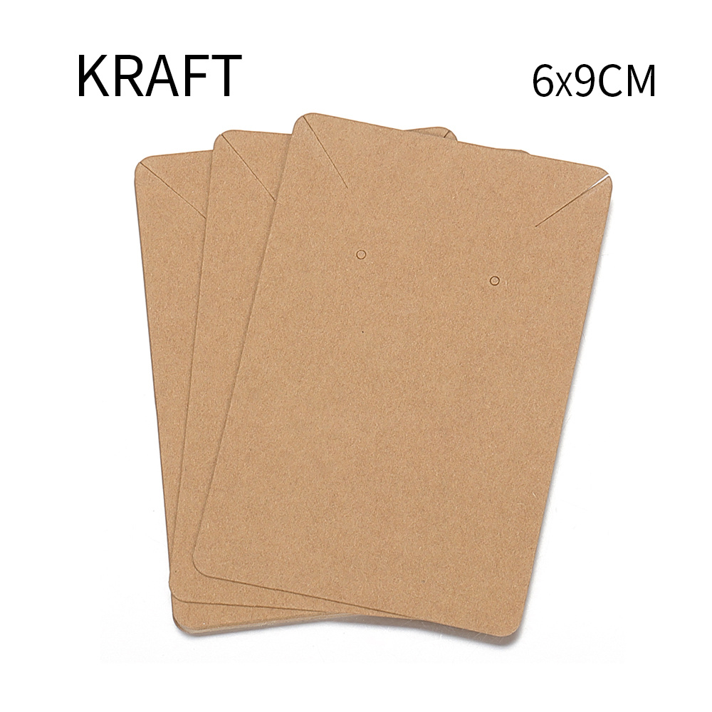 6x9Cm Jewelry Display Card Tag Kraft Paper Earring Holder Necklace