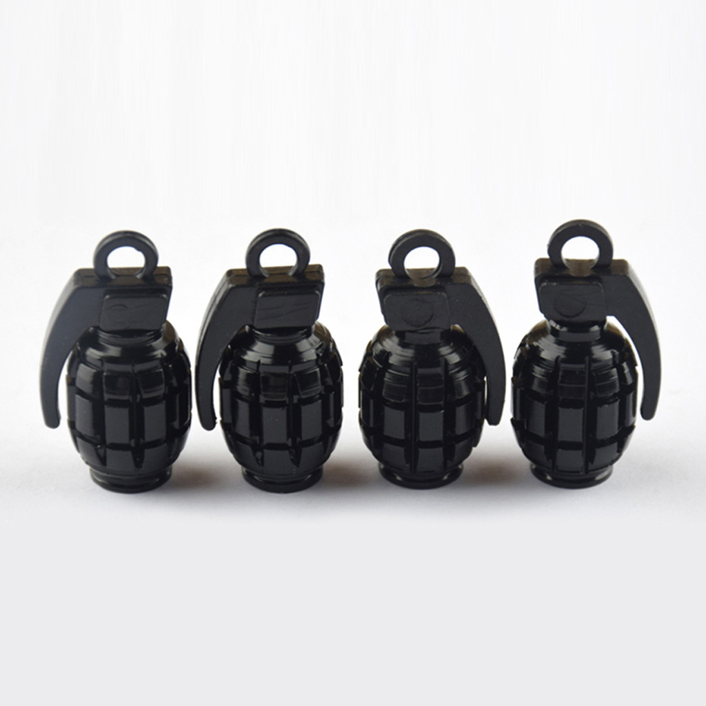 4 Bouchons de Valve Noirs Grenade