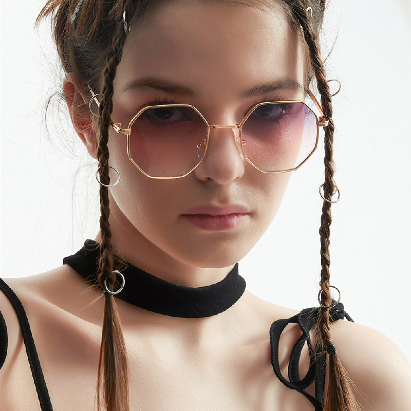 Mujer Gafas de moda con diseño de tachuela lentes cuadrados sin montura  creativo para verano, Moda de Mujer