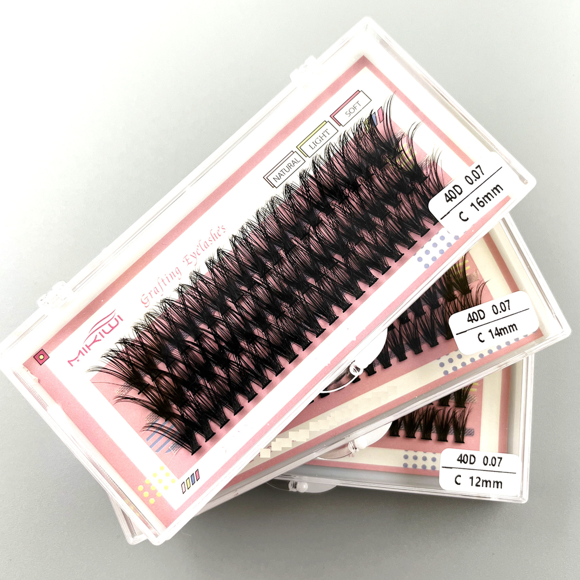 Mikiwi 180Pcs 40D C Curl Mix Cluster Lashes Individual Lashes