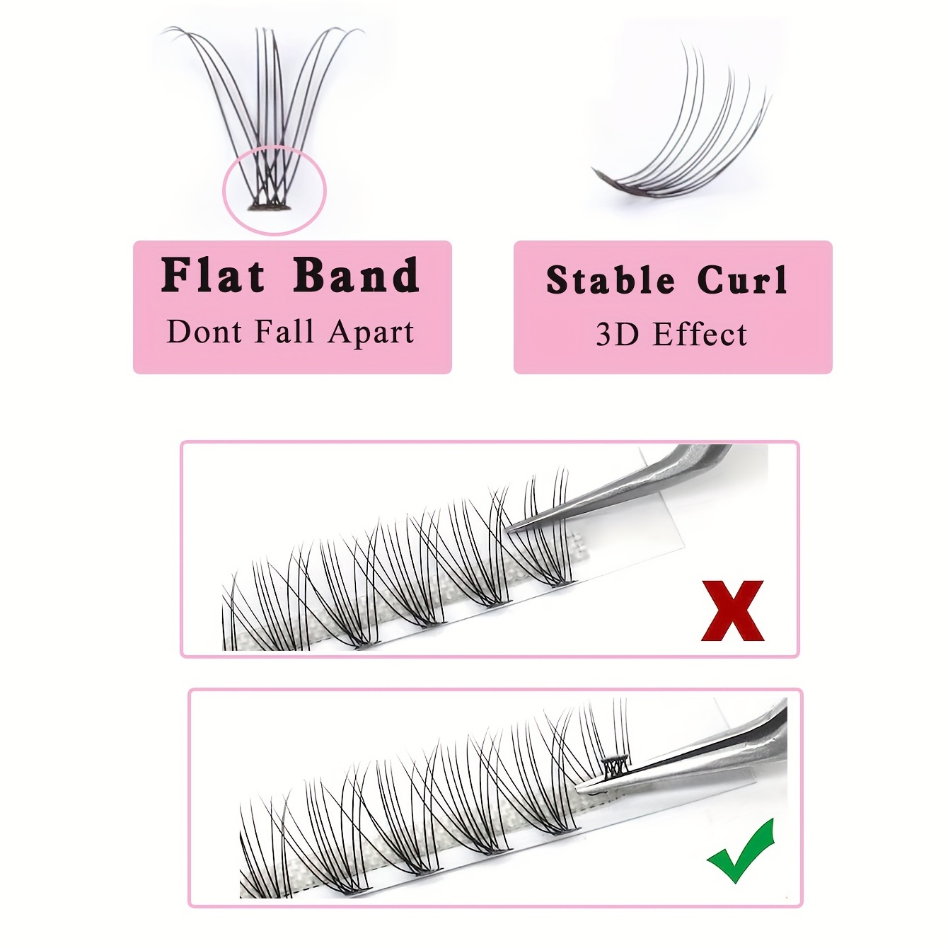 Mikiwi 180Pcs 40D C Curl Mix Cluster Lashes Individual Lashes