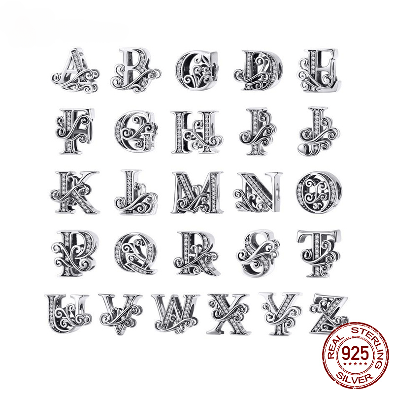 Lot Zinc Alloy Antique Silver English Letters A z Alphabet - Temu