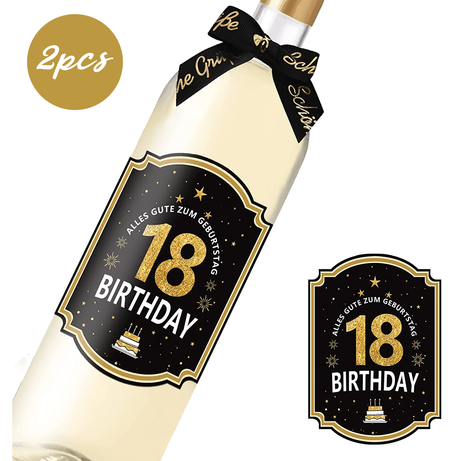 18th Birthday Bottle Labels, Wine Bottle Stickers, Self Adhesive For  Champagne And Sparkling Wine, 18 Happy Birthday Party Decoration, Birthday  Gift, Gifts For Women Men, Graduation Beer Bottle Labels - Temu