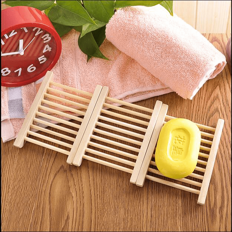 1pc Wooden Soap Dish for Shower, Shower Soap Holder, Self draining