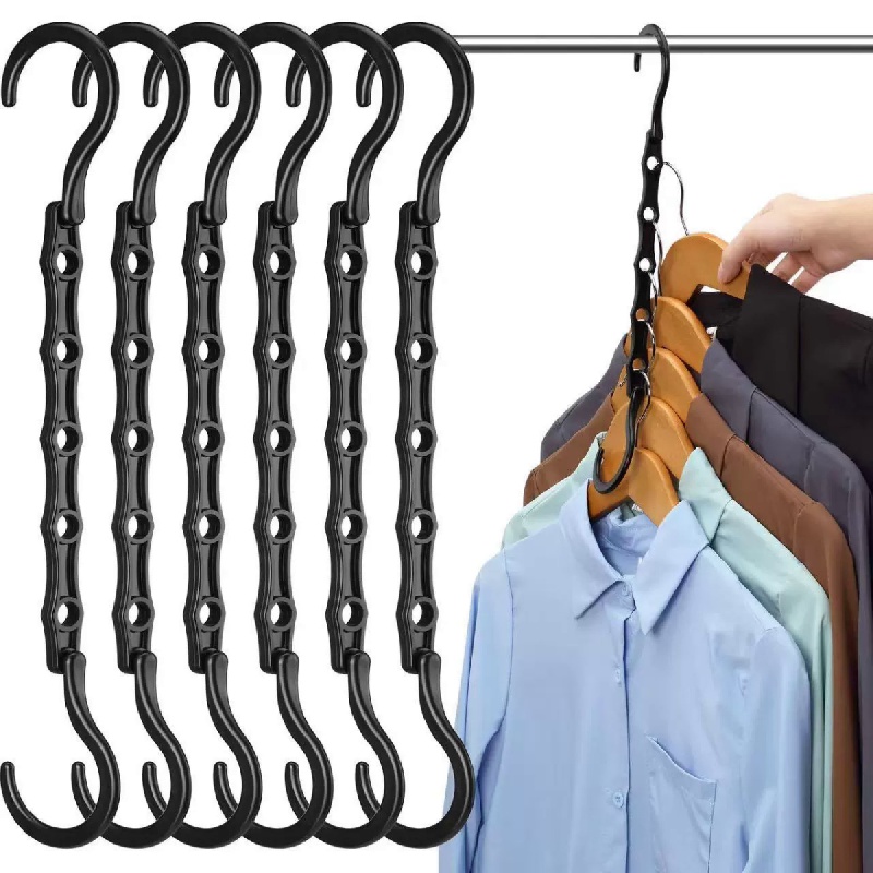 Adjustable 9 Hole Magic Clothes Hangers Space Saving Metal Clothes