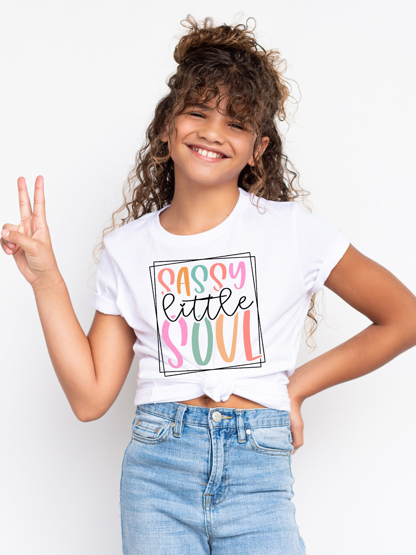 Camiseta de algodón manga corta para niña 