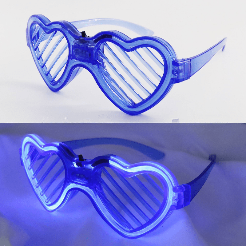 Chivao Light up LED Glasses Heart Shape LED Light up Toys Glow in the Dark  Party Favors Supplies Shutter Shades Sunglasses