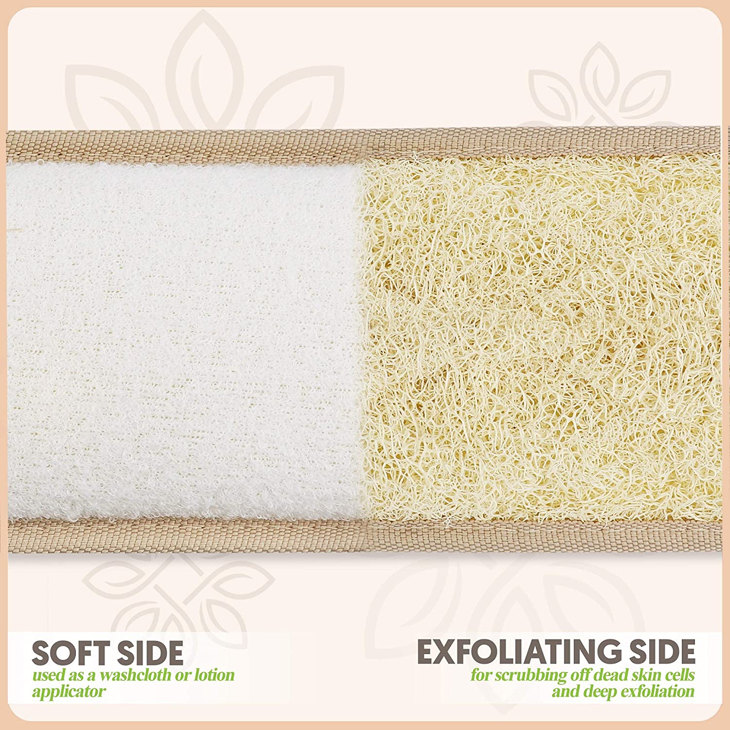Exfoliating Natural Loofah Back Scrubber For Shower To Clean Your Back Deeply - 1 Count (1 Pack)