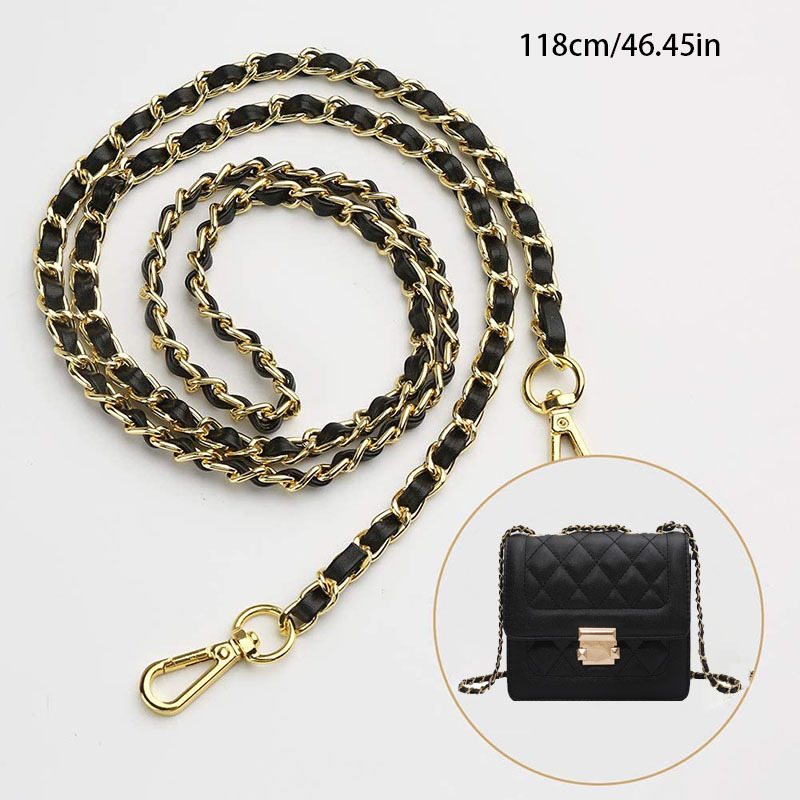 Leather Strap Handbag Gold, Chain Straps Leather Handbags